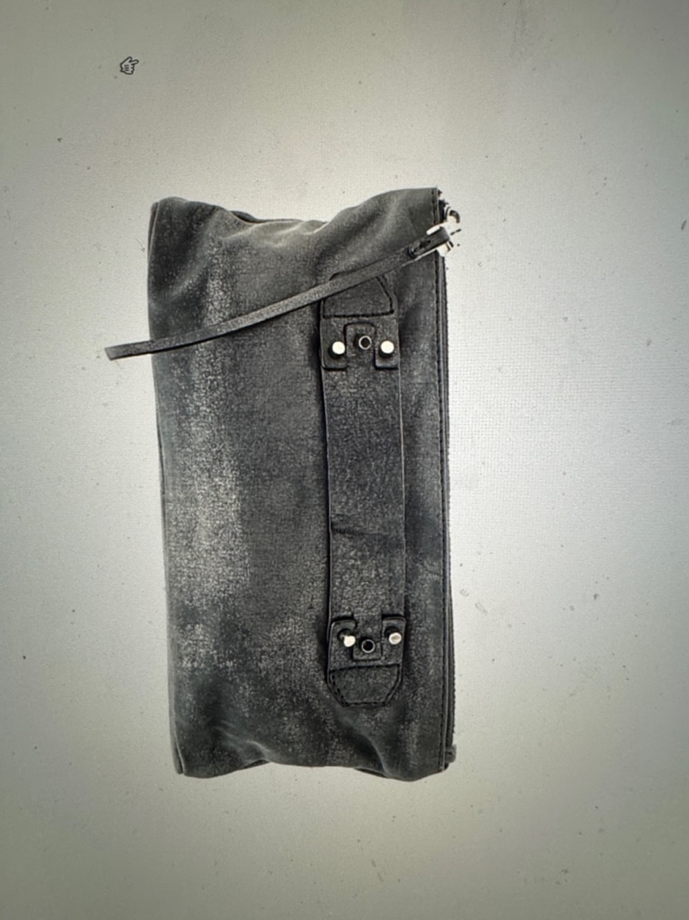 She+Lo clutch black leather purse handbag tie dye